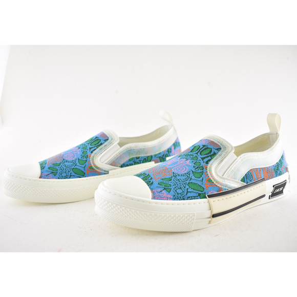 Dior Mens B23 Shawn Stussy Multicolor Logo Low Top Slip On Flat Sneaker 44 11 - Picture 11 of 13